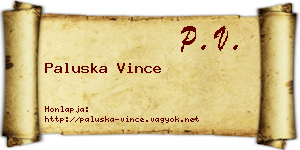 Paluska Vince névjegykártya
